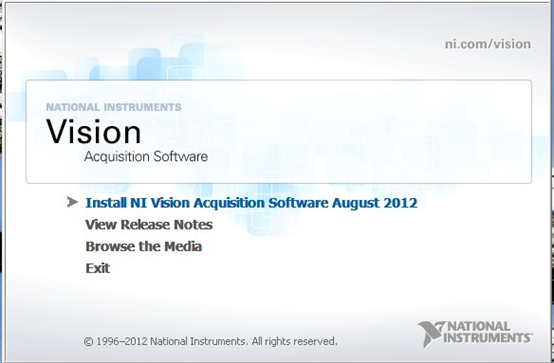 NI Vision Acquisition Software 2012.08美国国家仪器视觉采集软件2012.08版